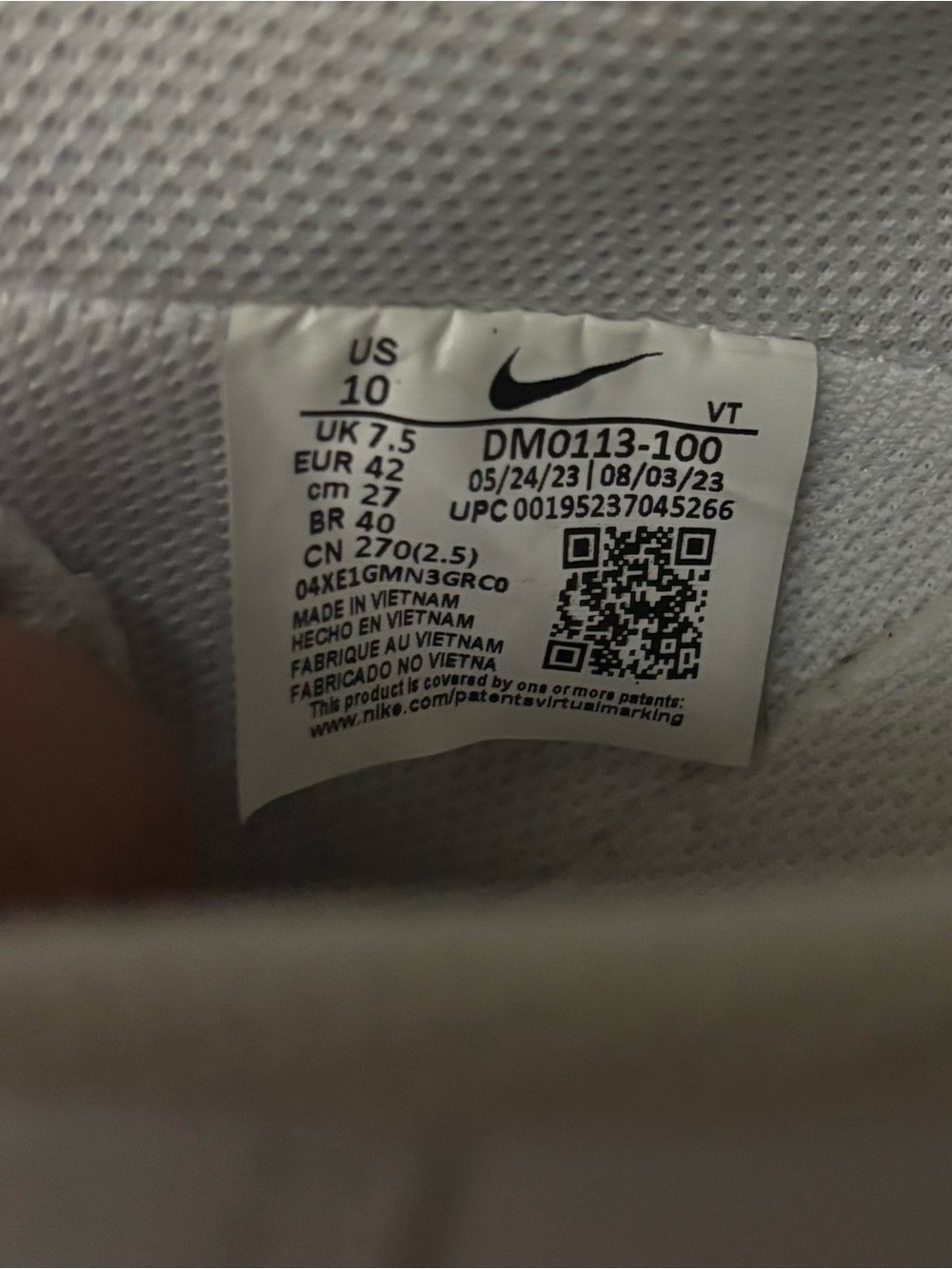 Nike Court Vision Alta LTR Triple White - Picture 8 of 8